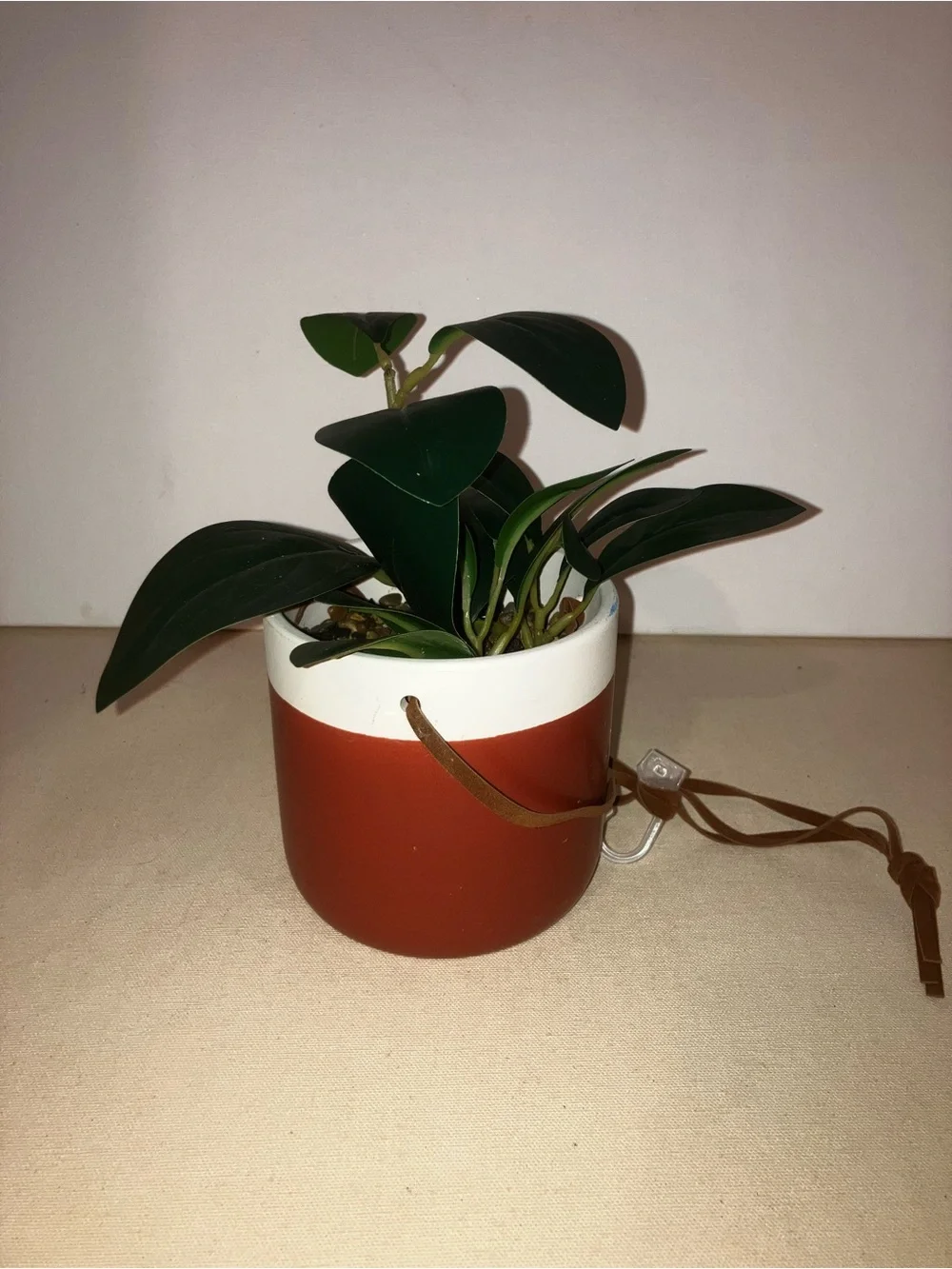Set of 2 Terracotta & White Hanging Planter Pair - Modern Home Accents